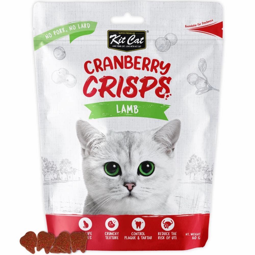 Kit Cat Cranberry Crisps Lamb Cat Treats 60g natural cat food soft cat treats freeze dried cat food organic cat treats indoor cat food
