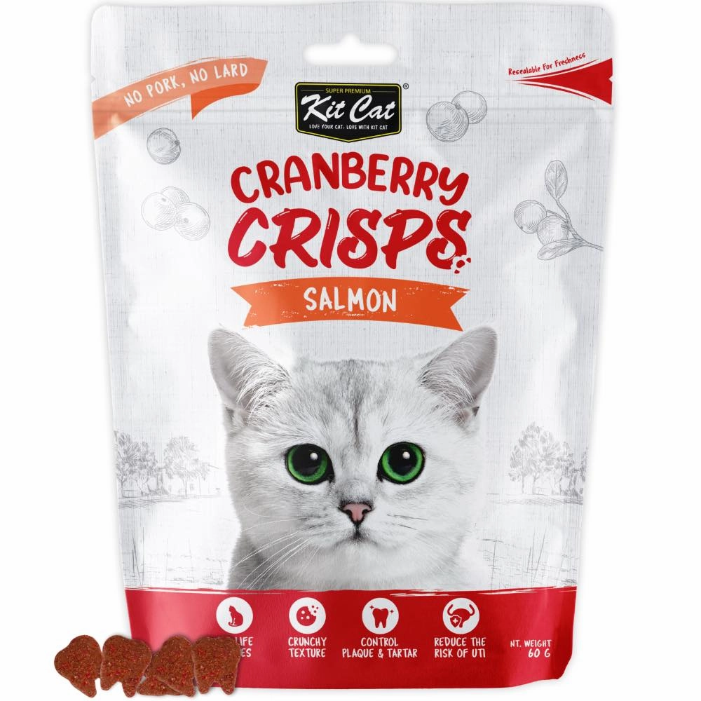 Kit Cat Cranberry Crisps Salmon Cat Treats 60g dog chew toys dog dental chews durable chew toys puppy chew toy bone chew
