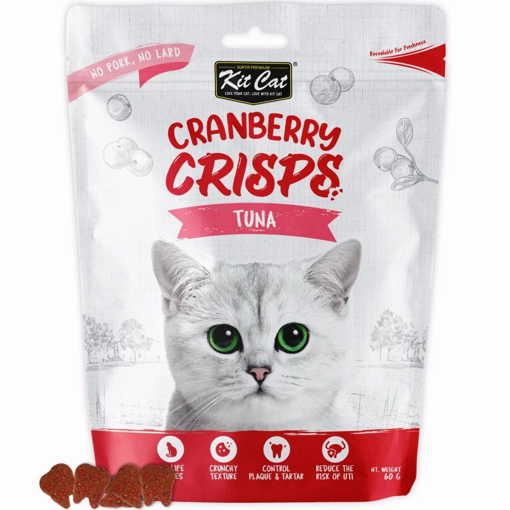 Kit Cat Cranberry Crisps Tuna Cat Treats 60g pet health pet wellness pet pain relief pet probiotic pet calming