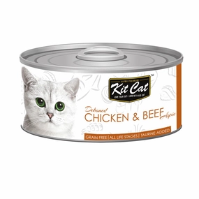 Kit Cat Deboned Chicken & Beef Aspic Grain-Free Canned Cat Food 80g cat food cans soft cat food high protein cat food natural cat food senior cat food