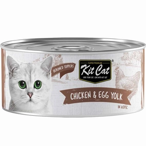 Kit Cat Deboned Chicken & Egg Yolk Toppers Grain-Free Canned Cat Food 80g cat food cans soft cat food high protein cat food natural cat food senior cat food