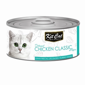 Kit Cat Deboned Chicken Classic Aspic Grain-Free Canned Cat Food 80g cat food cans soft cat food high protein cat food natural cat food senior cat food