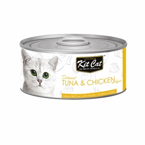 Kit Cat Deboned Tuna & Chicken Aspic Grain-Free Canned Cat Food 80g cat food cans soft cat food high protein cat food natural cat food senior cat food