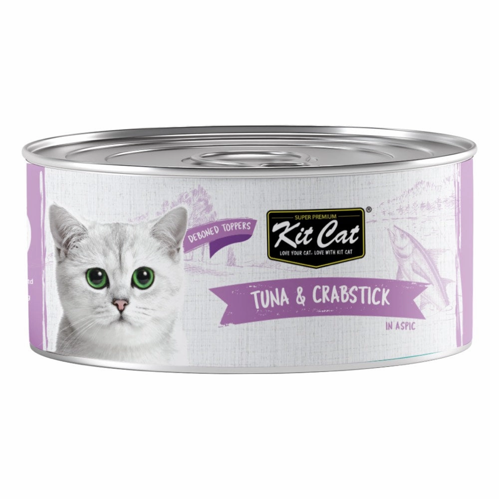 Kit Cat Deboned Tuna & Crab Aspic Grain-Free Canned Cat Food 80g natural cat food soft cat treats freeze dried cat food organic cat treats indoor cat food