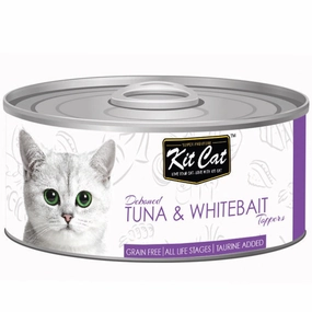 Kit Cat Deboned Tuna & Whitebait Toppers Grain-Free Canned Cat Food 80g natural cat food soft cat treats freeze dried cat food organic cat treats indoor cat food
