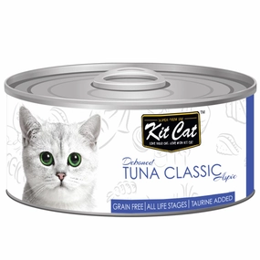 Kit Cat Deboned Tuna Classic Aspic Grain-Free Canned Cat Food 80g cat food cans soft cat food high protein cat food natural cat food senior cat food
