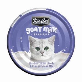 Kit Cat Goat Milk Gourmet Boneless Chicken Shreds & Crab Grain-Free Canned Cat Food 70g natural cat food soft cat treats freeze dried cat food organic cat treats indoor cat food