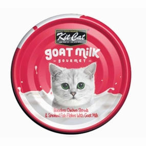 Kit Cat Goat Milk Gourmet Boneless Chicken Shreds & Smoked Fish Flakes Grain-Free Canned Cat Food 70g canned cat food wet cat food grain free cat food cat stew cat food pouch