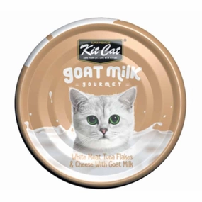 Kit Cat Goat Milk Gourmet White Meat Tuna Flakes & Cheese Grain-Free Canned Cat Food 70g natural cat food soft cat treats freeze dried cat food organic cat treats indoor cat food
