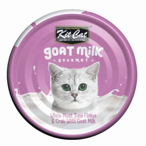 Kit Cat Goat Milk Gourmet White Meat Tuna Flakes & Crab Grain-Free Canned Cat Food 70g canned cat food wet cat food grain free cat food cat stew cat food pouch