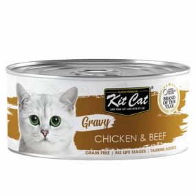 Kit Cat Gravy Chicken & Beef Grain-Free Canned Cat Food 70g canned cat food wet cat food grain free cat food cat stew cat food pouch