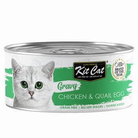 Kit Cat Gravy Chicken & Quail Egg Grain-Free Canned Cat Food 70g canned cat food wet cat food grain free cat food cat stew cat food pouch