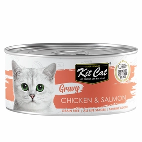 Kit Cat Gravy Chicken & Salmon Grain-Free Canned Cat Food 70g canned cat food wet cat food grain free cat food cat stew cat food pouch