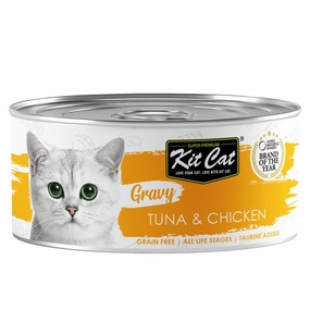 Kit Cat Gravy Tuna & Chicken Grain-Free Canned Cat Food 70g canned cat food wet cat food grain free cat food cat stew cat food pouch