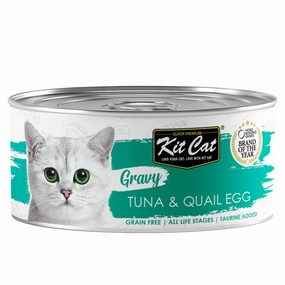 Kit Cat Gravy Tuna & Quail Egg Grain-Free Canned Cat Food 70g natural cat food soft cat treats freeze dried cat food organic cat treats indoor cat food