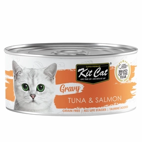 Kit Cat Gravy Tuna & Salmon Grain-Free Canned Cat Food 70g canned cat food wet cat food grain free cat food cat stew cat food pouch
