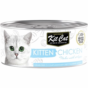 Kit Cat Kitten Chicken Flakes With Aspic Grain-Free Canned Cat Food 80g pet health pet wellness pet pain relief pet probiotic pet calming