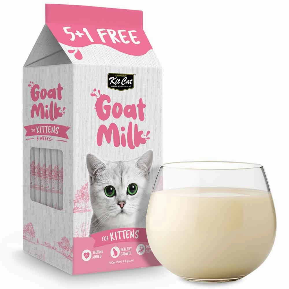 Kit Cat Lactose-Free Goat Milk Pouches for Kitten (50ml x 6) pet health pet wellness pet pain relief pet probiotic pet calming