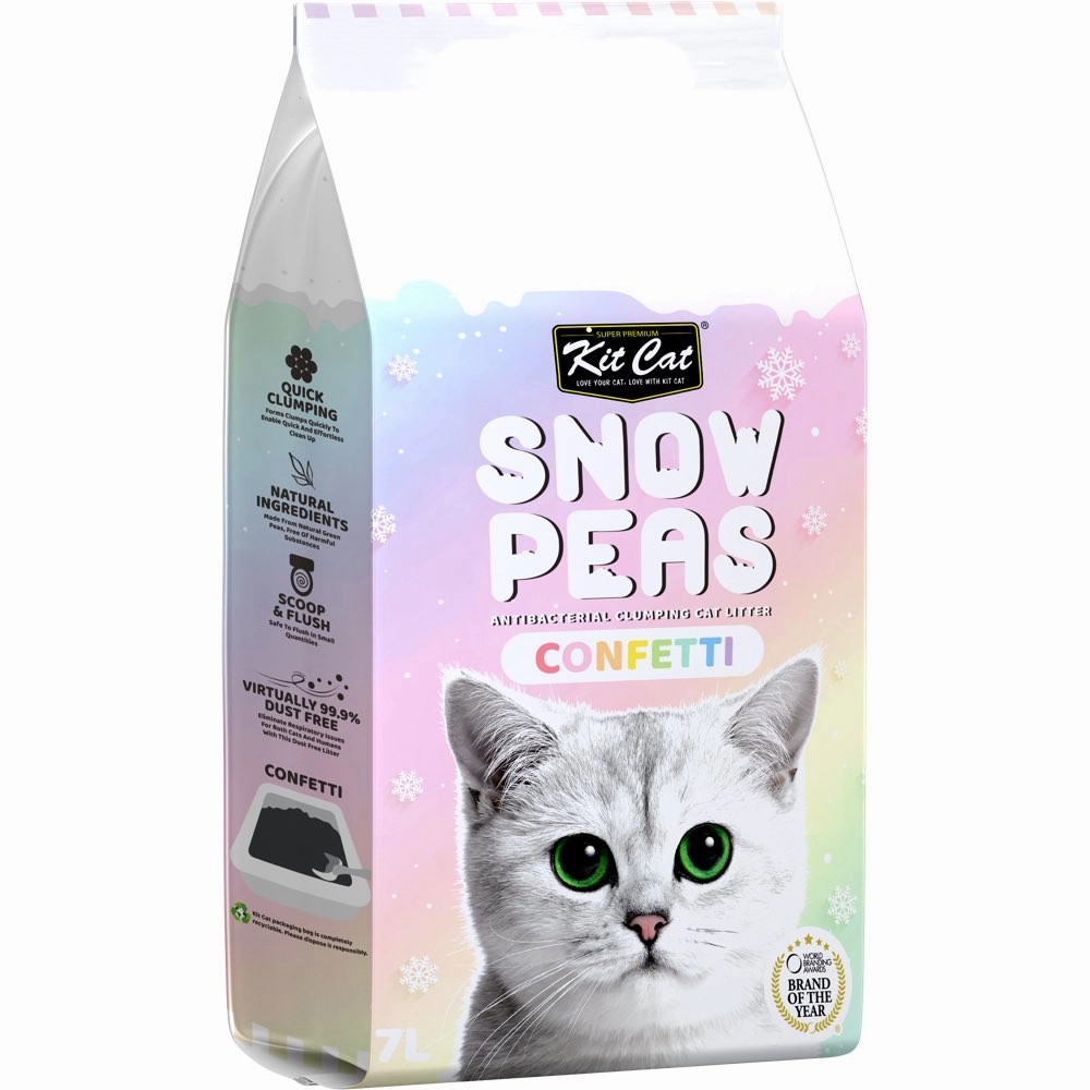Kit Cat Snow Peas Confetti Antibacterial Clumping Cat Litter 7L kitten supplies kitten toys kitten food kitten litter box kitten bed