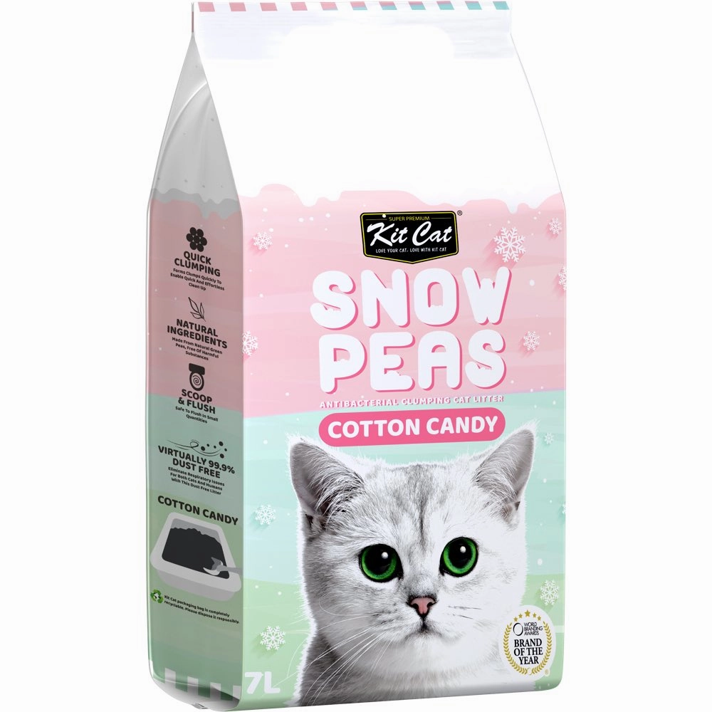 Kit Cat Snow Peas Cotton Candy Antibacterial Clumping Cat Litter 7L kitten supplies kitten toys kitten food kitten litter box kitten bed