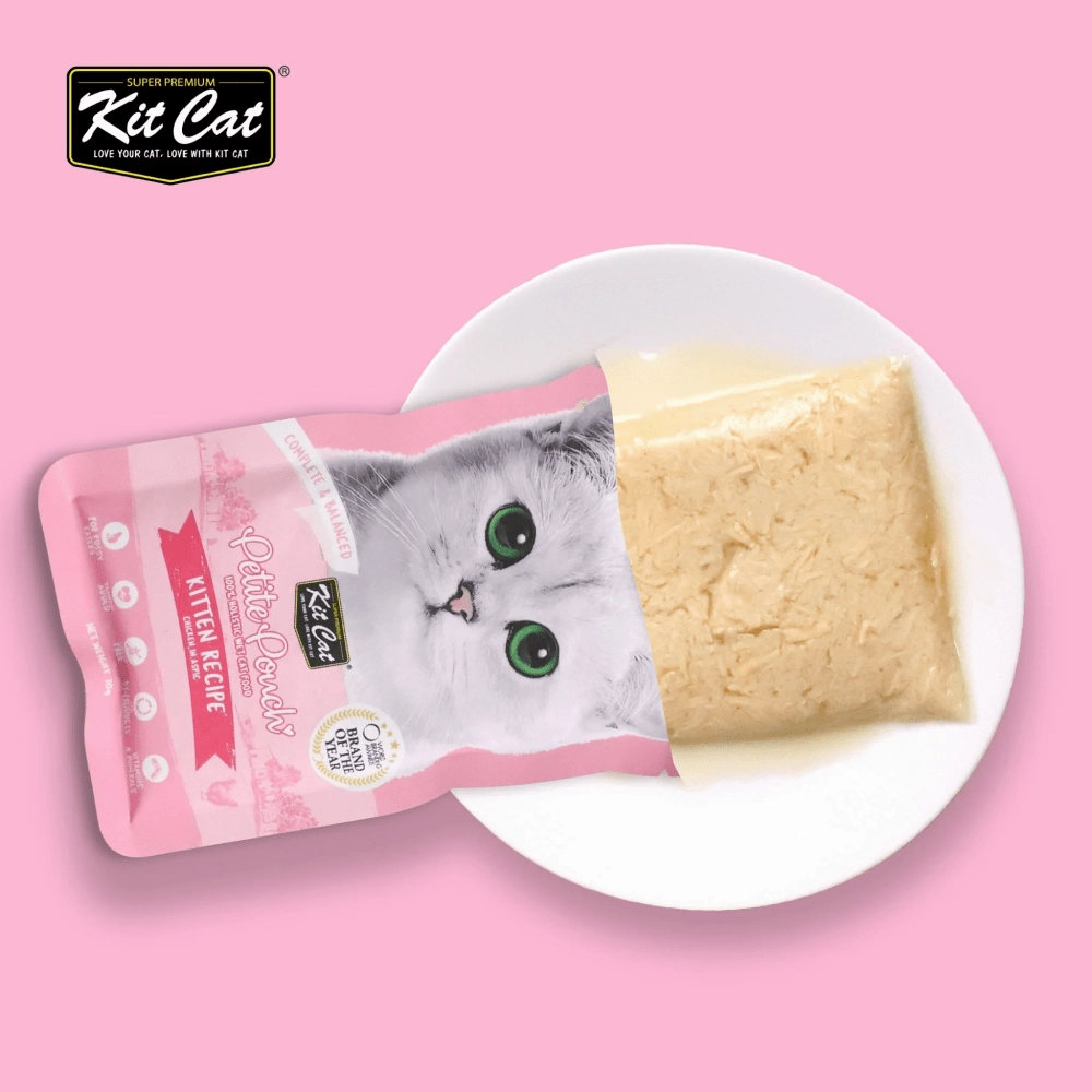 Kit Cat Tuna and White Fish, Tuna & Salmon Fish and Kitten Chicken Cat Wet Food Combo