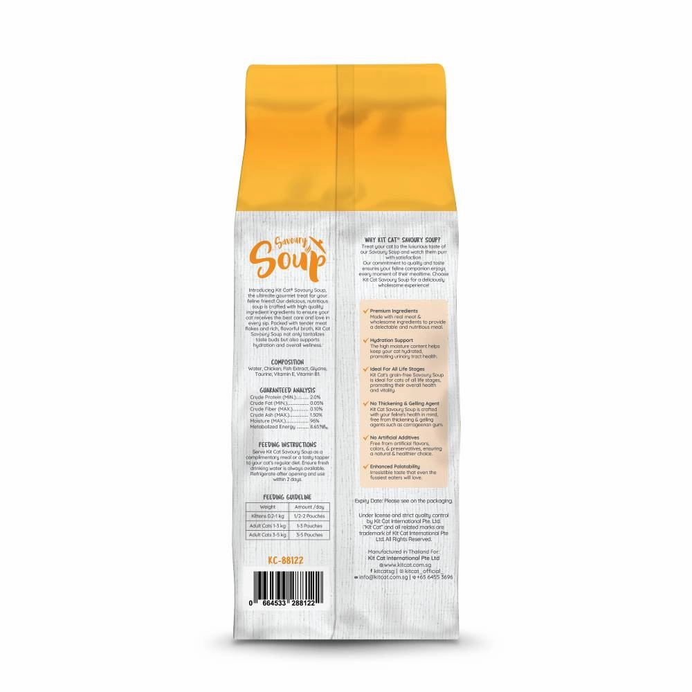 KitCat Savoury Soup Wet Food Pouches Chicken (6 x 50g)