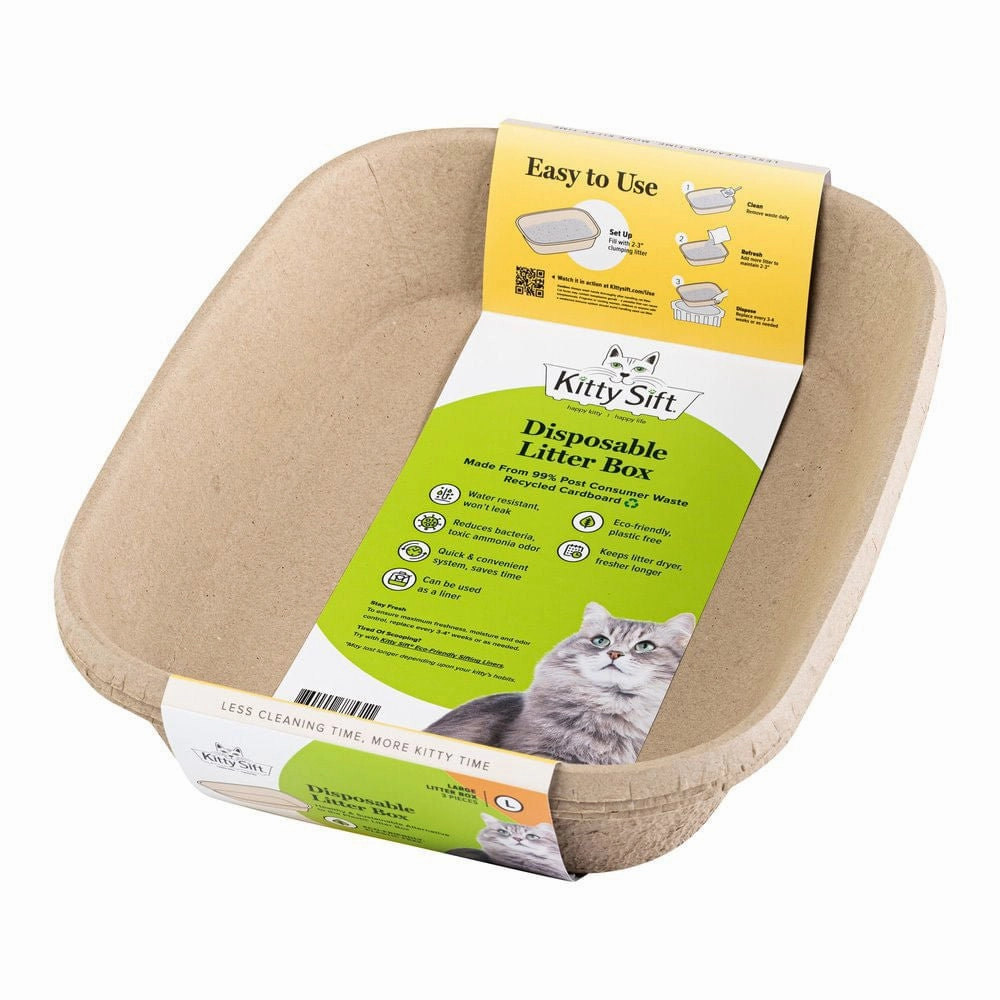 Kitty Sift Large Litter Box, Pack of 1 (Single Unit Litter Box) cat climbing tree cat hammock cat steps cat grooming kit cat safety gate