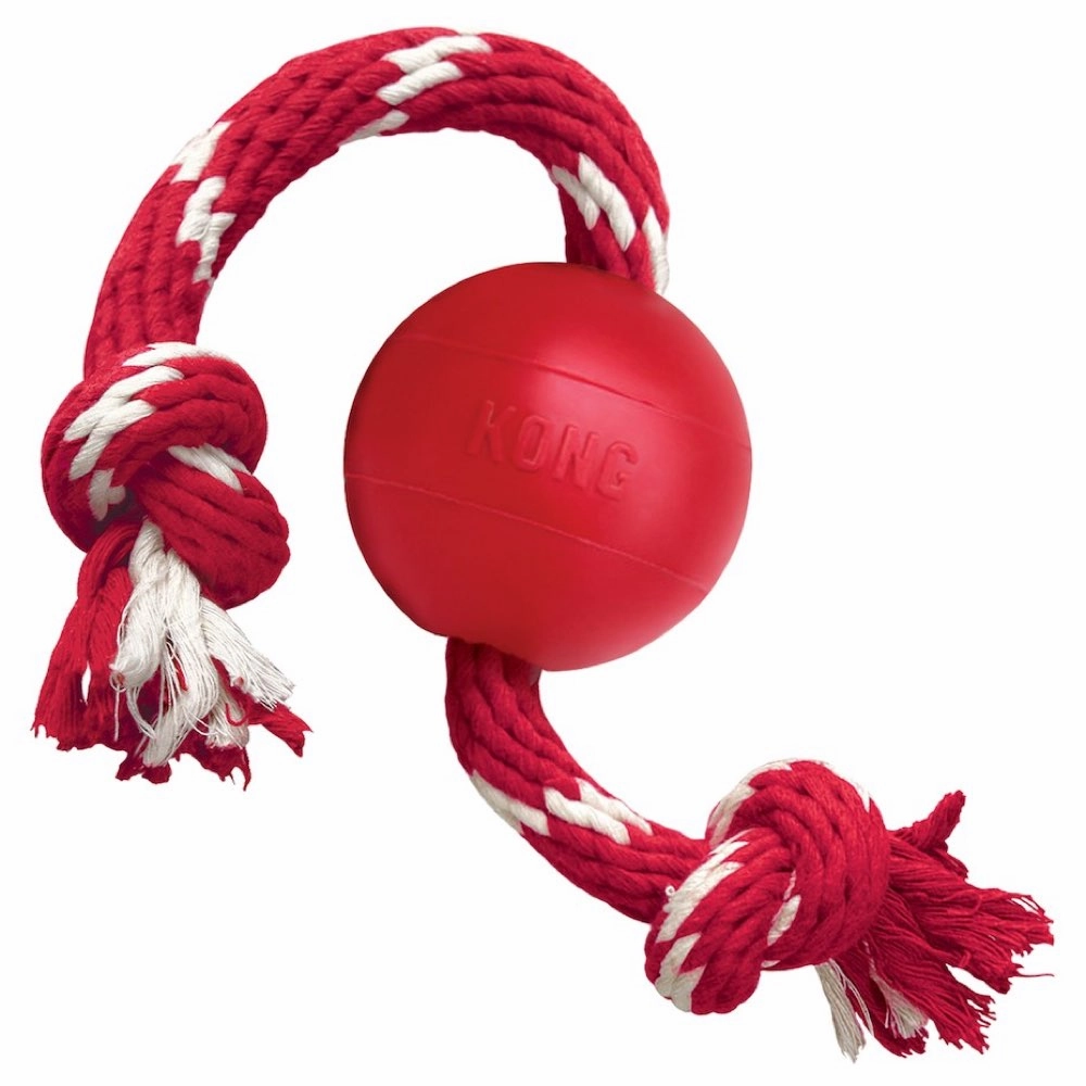 KONG Classic Ball with Rope Dog Toy dog puzzle toy dog slow feeder dog treat ball dog brain toy dog feeder toy