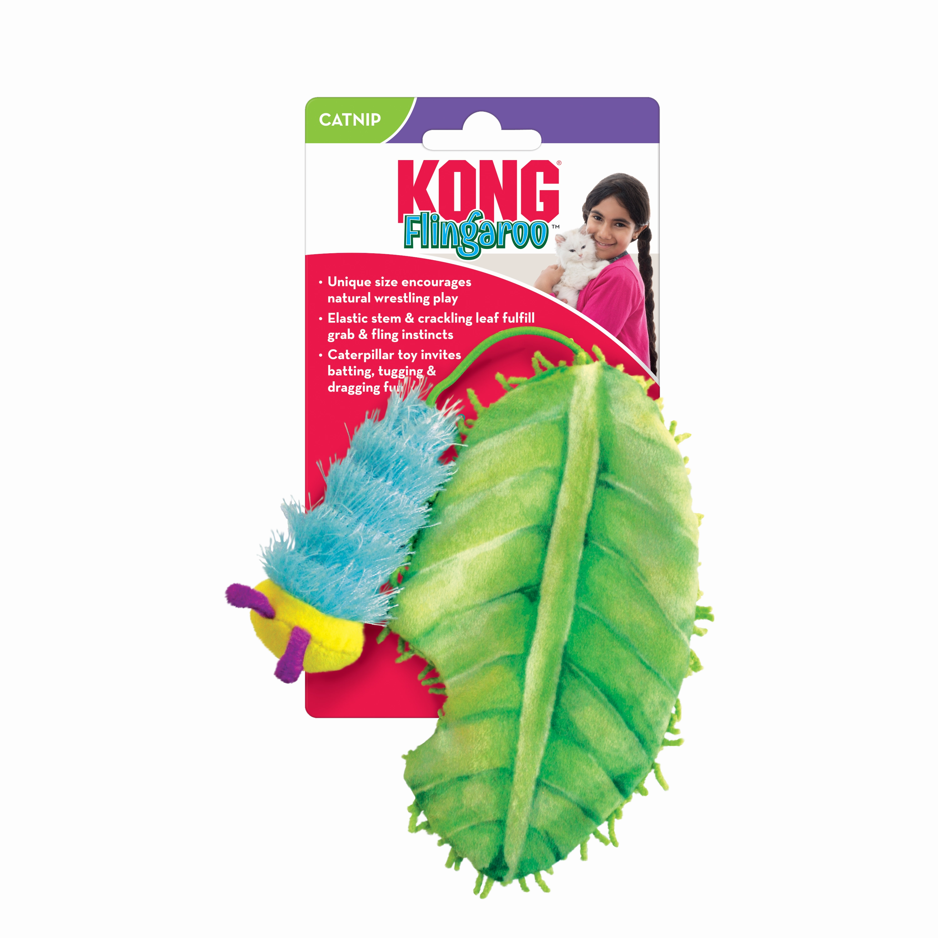 Kong Flingaroo Caterpillar Cat Toy cat toys interactive cat toys cat teaser wand cat balls cat laser pointer