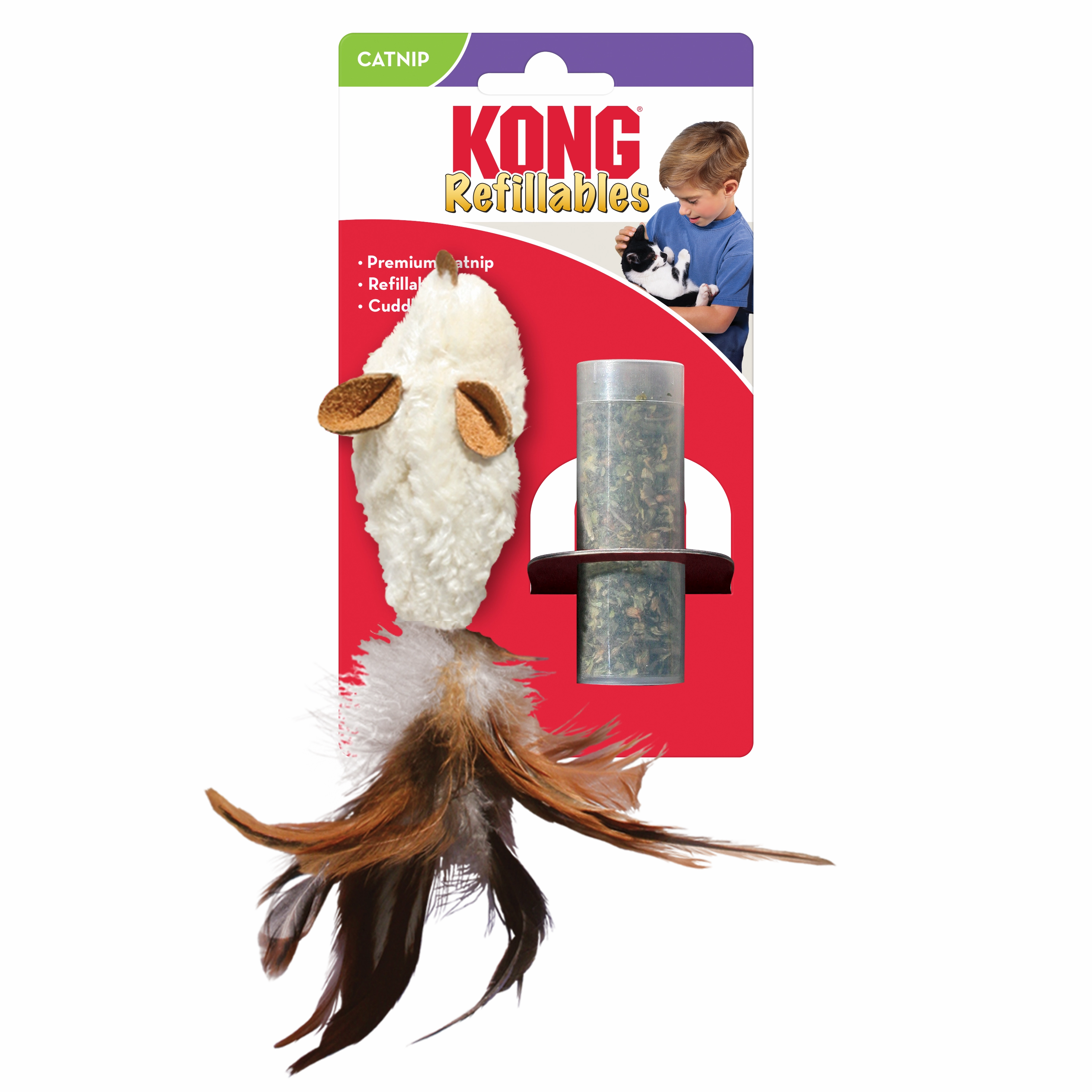 Kong Refillables Feather Mouse Cat Toy cat toys interactive cat toys cat teaser wand cat balls cat laser pointer