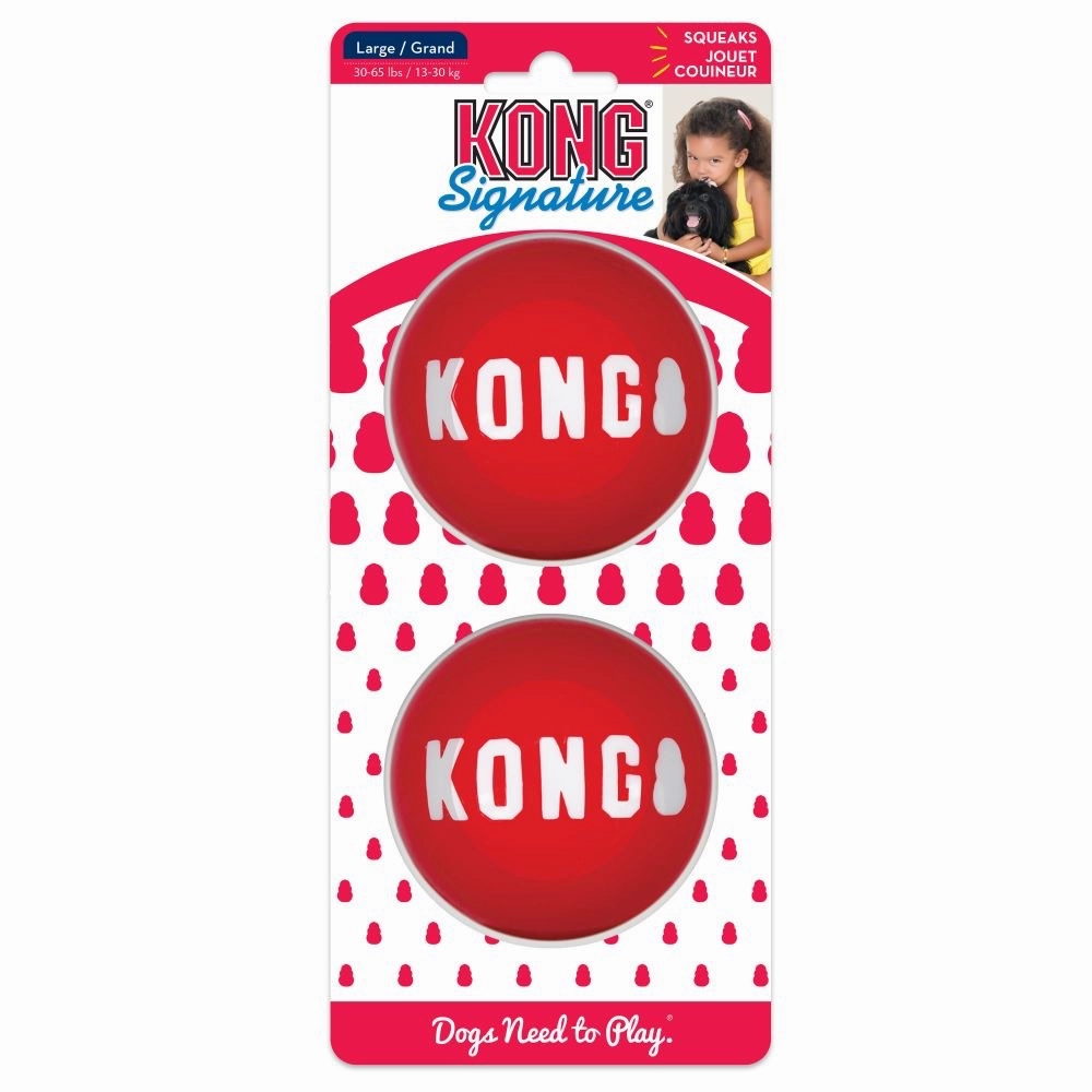 KONG Signature Balls Dog Toy 2pc dog bones rawhide chew sticks dog jerky bacon bone