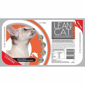 Lean Cat Kangaroo With Salmon Raw Grain-Free Frozen Cat Food 200g cat snacks catnip treats healthy cat food cat reward treats low calorie cat food