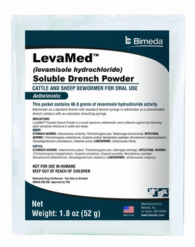 LevaMed Soluble Drench Powder Dewormer, 52 gram sheep feed sheep mineral sheep hay sheep pellets sheep salt block