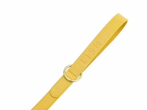 LISH Coopers Lemon Yellow Italian Leather Dog Lead