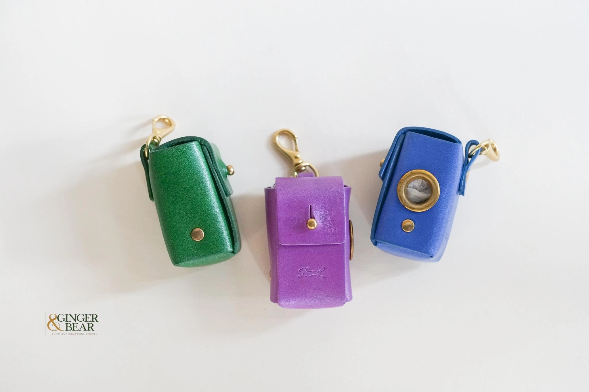 LISH Dog Poop Bag Leather Dispenser: Coopers Avocado Green
