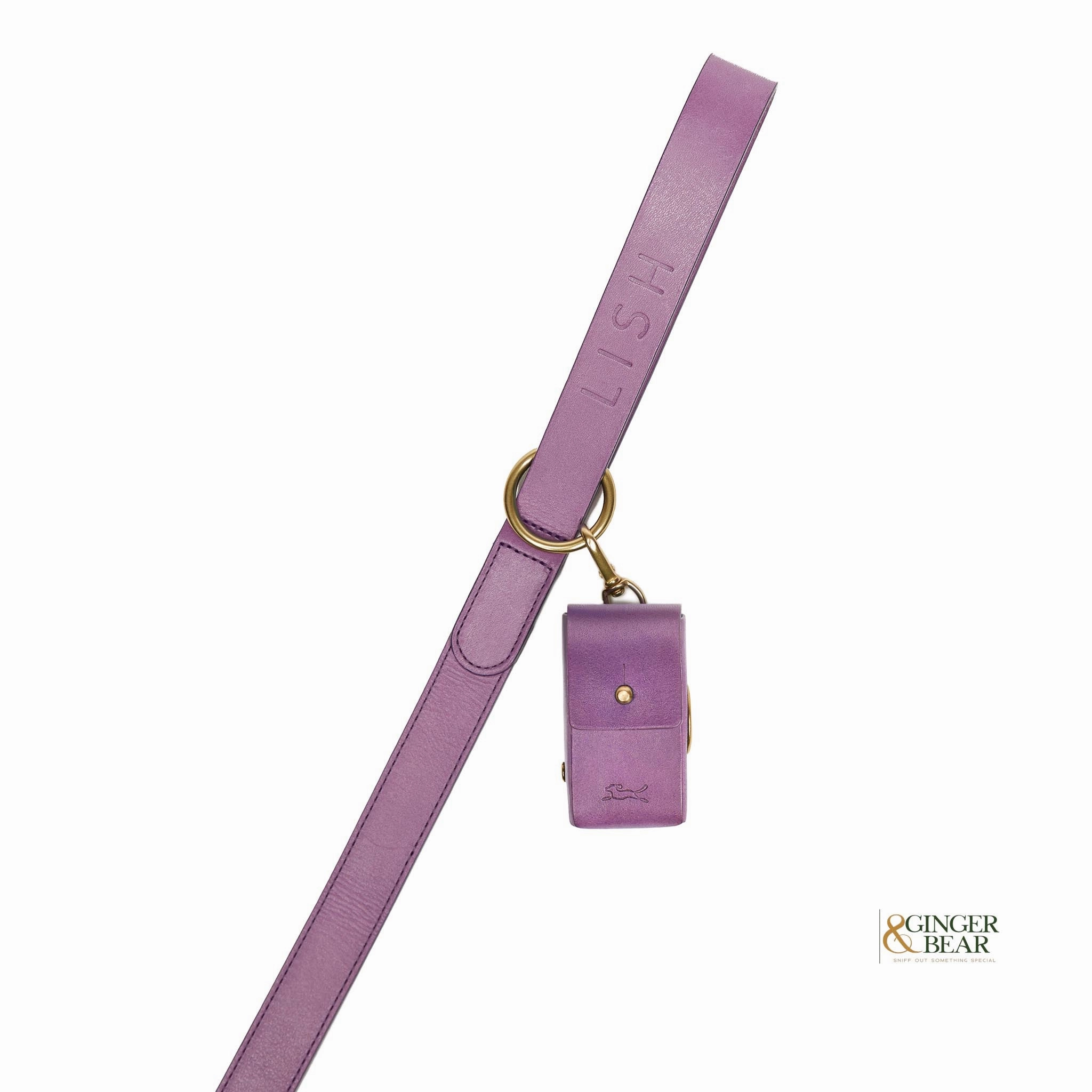 LISH Dog Poop Bag Leather Dispenser: Coopers Violet Purple