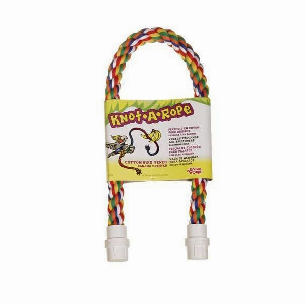 Living World Knot-A-Rope Multi-Coloured Cotton Perch 30mm x 71cm L - 81381 bird cage parrot food bird toys bird perch bird treats