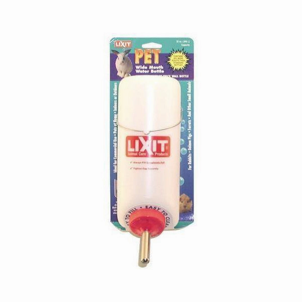 Lixit Wide Mouth Water Bottle 16oz hamster cage guinea pig supplies small animal accessories rabbit water bottle rat tunnel