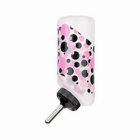 Lixit Wide Mouth Water Bottle Polka Dots Pink 16oz hamster cage guinea pig supplies small animal accessories rabbit water bottle rat tunnel