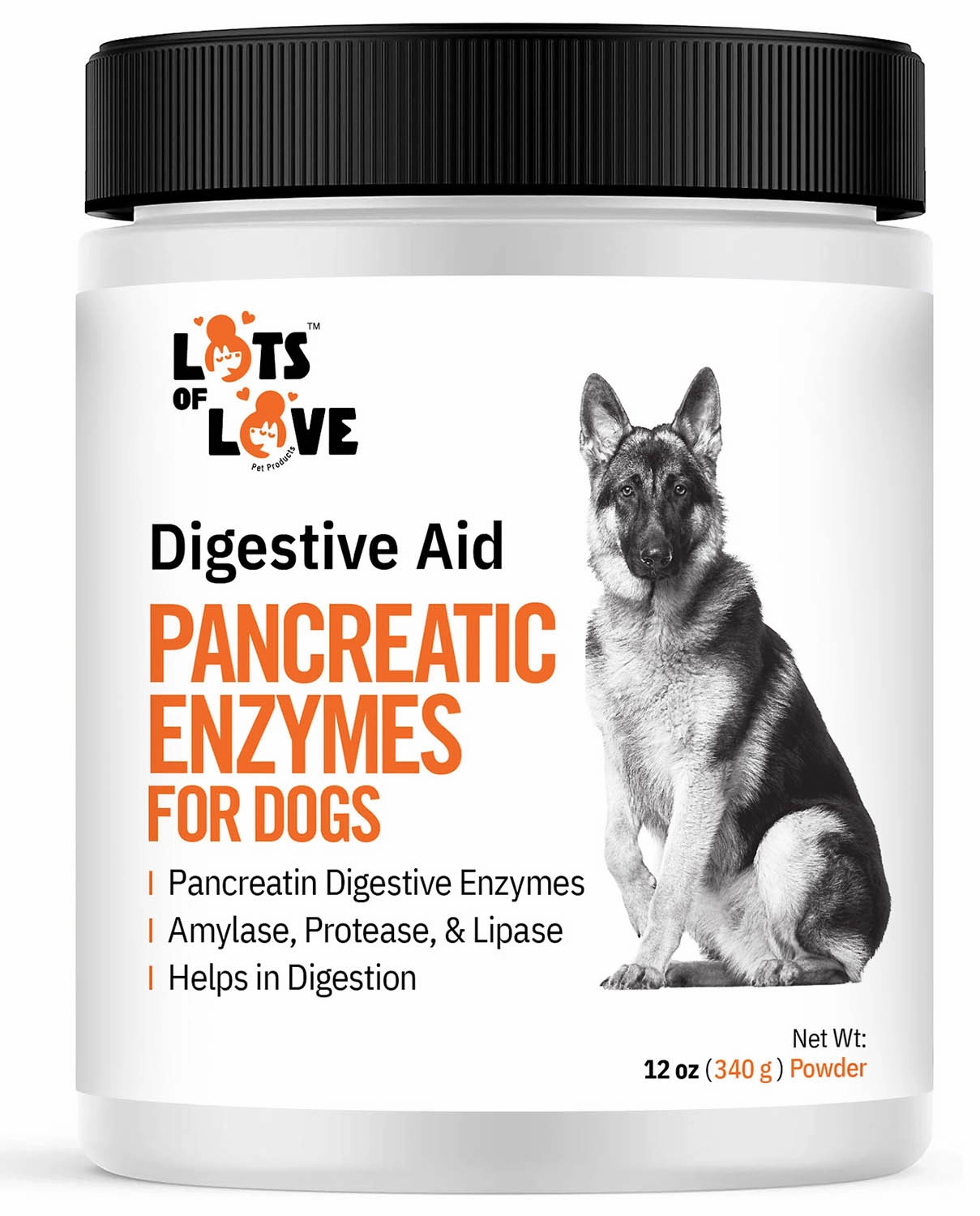 Lots of Love Pancreatine Powder, 12 oz plush dog toys fluffy dog toy dog cuddle toy dog toy set stuffed toy for dogs