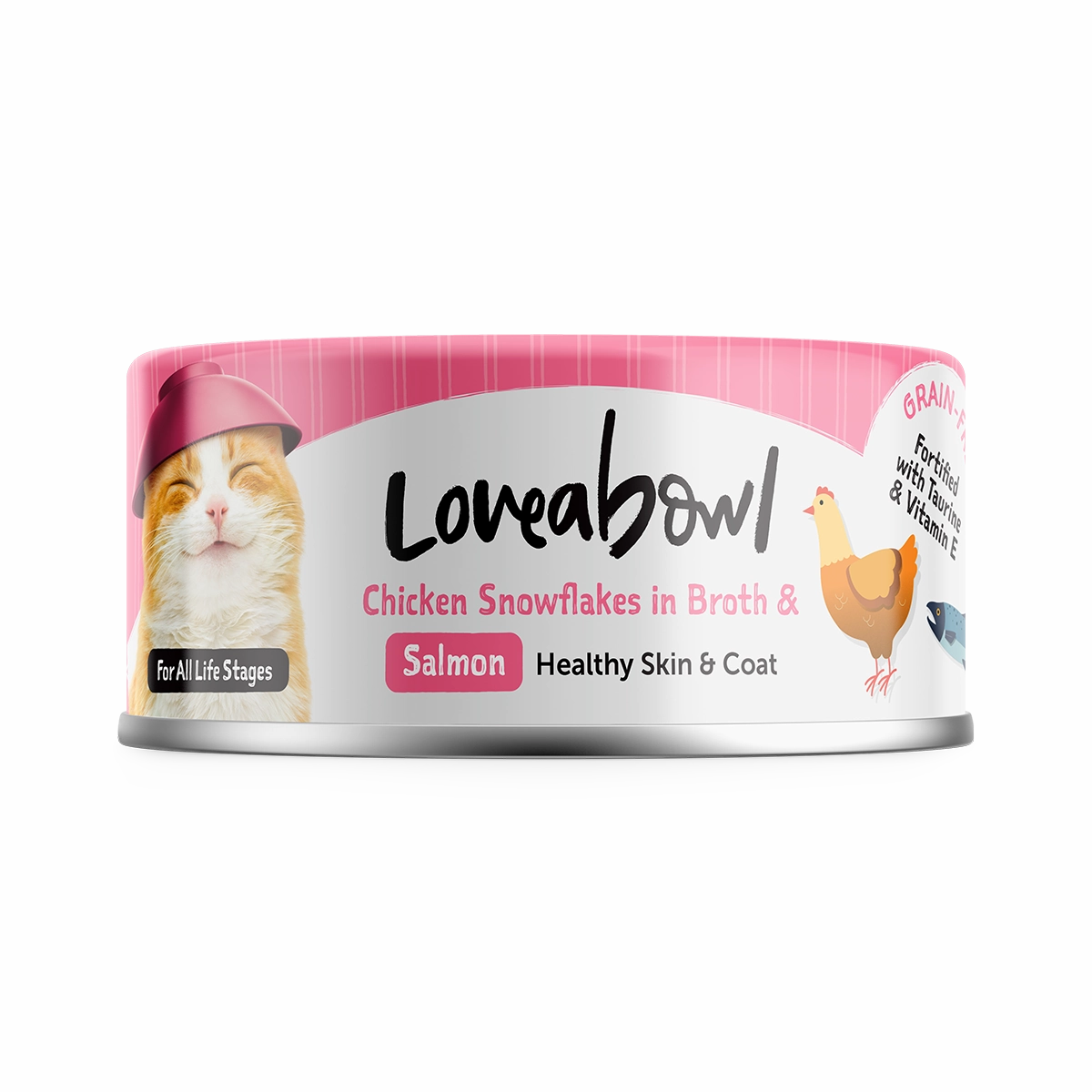 Loveabowl Cat Wet Food Chicken Snowflakes & Salmon in Broth 70g