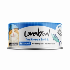Loveabowl Tuna Ribbons In Broth With Barramundi Canned Cat Food 70g canned cat food wet cat food grain free cat food cat stew cat food pouch