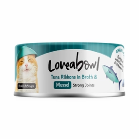Loveabowl Tuna Ribbons In Broth With Mussel Canned Cat Food 70g natural cat food soft cat treats freeze dried cat food organic cat treats indoor cat food