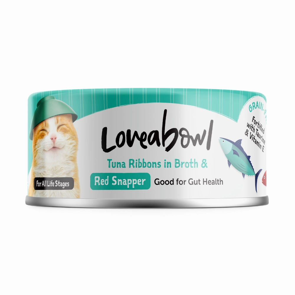 Loveabowl Tuna Ribbons In Broth With Red Snapper Canned Cat Food 70g canned cat food wet cat food grain free cat food cat stew cat food pouch