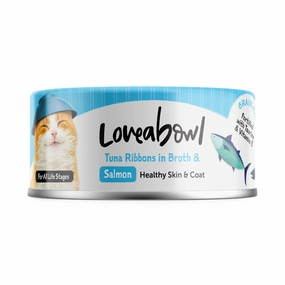 Loveabowl Tuna Ribbons In Broth With Salmon Canned Cat Food 70g canned cat food wet cat food grain free cat food cat stew cat food pouch