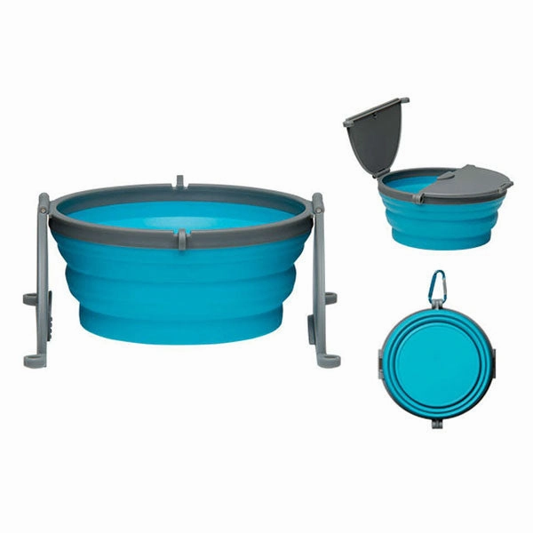 Loving Pets Bella Roma Blue Travel Bowl cat treats toys for cats cat hair remover cat cleaning supplies cat food bowl