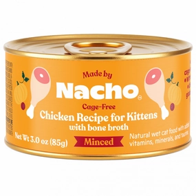 Made By Nacho Cage-Free Chicken Recipe Minced With Bone Broth For Kittens cat calming diffuser cat stress relief anxiety cat treats cat relaxing spray pet mood aid