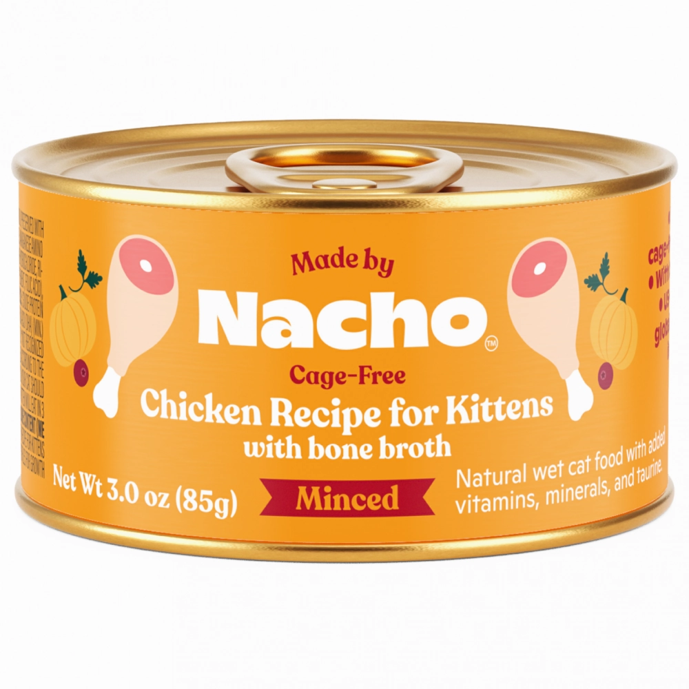 Made By Nacho Cage-Free Chicken Recipe Minced With Bone Broth For Kittens cat calming diffuser cat stress relief anxiety cat treats cat relaxing spray pet mood aid