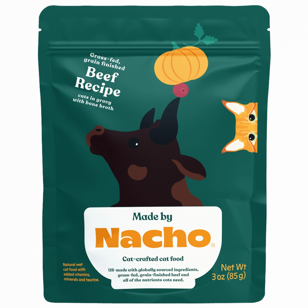 Made By Nacho Grass-Fed, Grain Finished Beef Recipe Cuts In Gravy With Bone Broth cat calming diffuser cat stress relief anxiety cat treats cat relaxing spray pet mood aid
