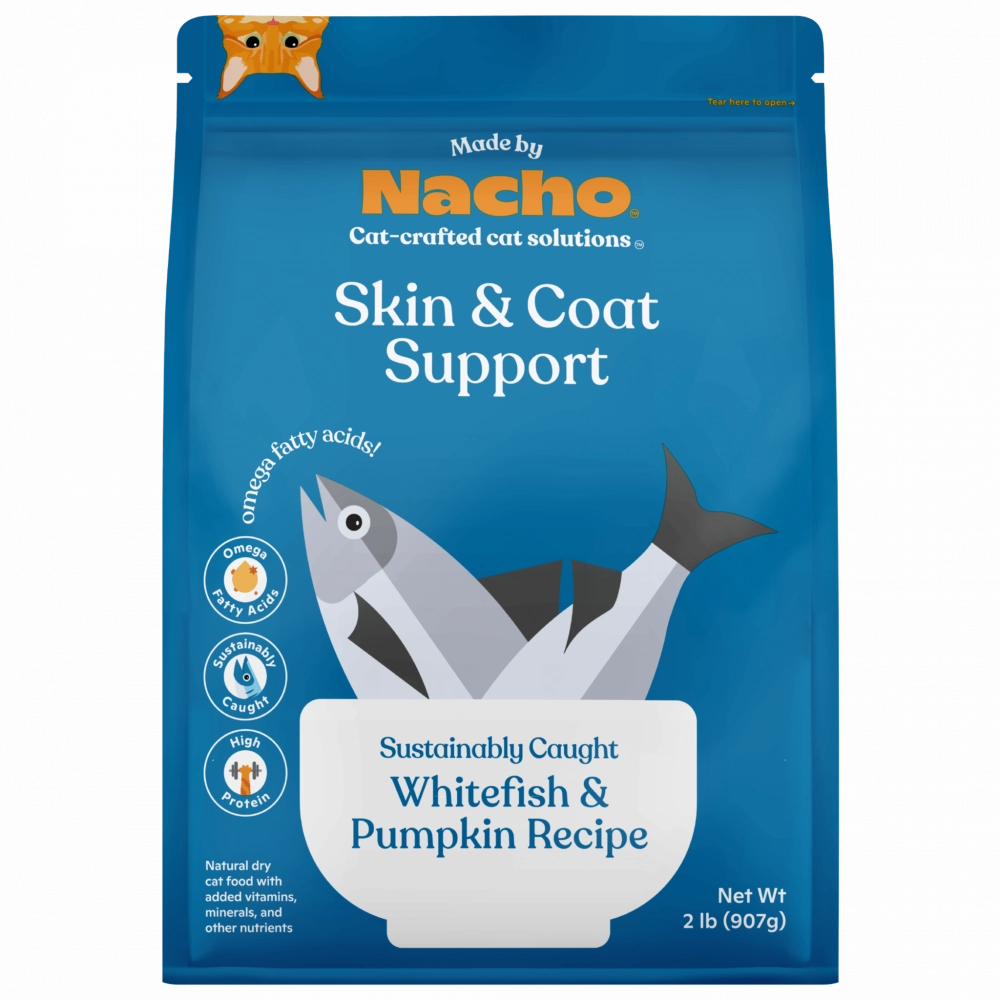 Made By Nacho Skin And Coat Support Sustainably Caught Whitefish & Pumpkin Recipe freeze dried dog food raw food for dogs dog freeze meal high protein dog food grain free freeze dog food